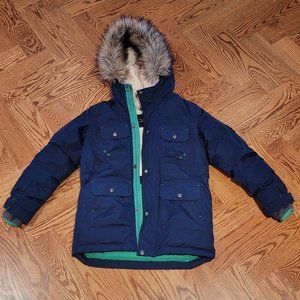 Lands End Kids Expedition Waterproof Down Parka - Boys Size 7  (Rare Two Tone)